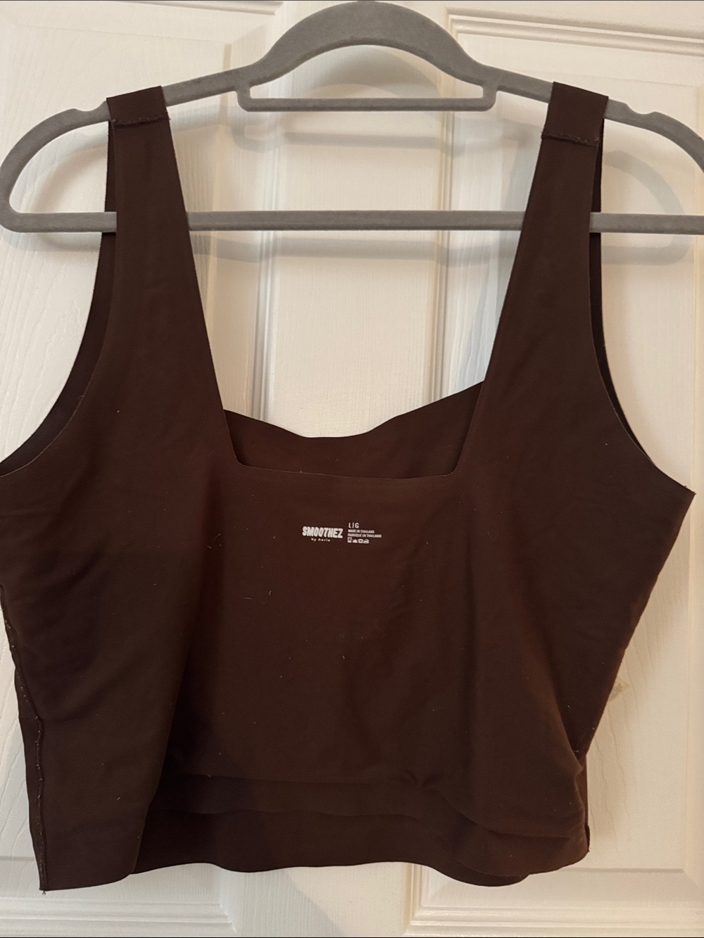 aerie Chocolate Brown Square-Neck Crop Tank